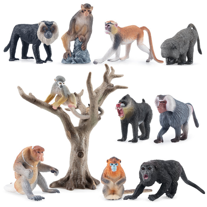 11-Piece Monkey Animal Figurines Bundle