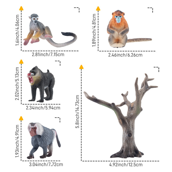 11-Piece Monkey Animal Figurines Bundle