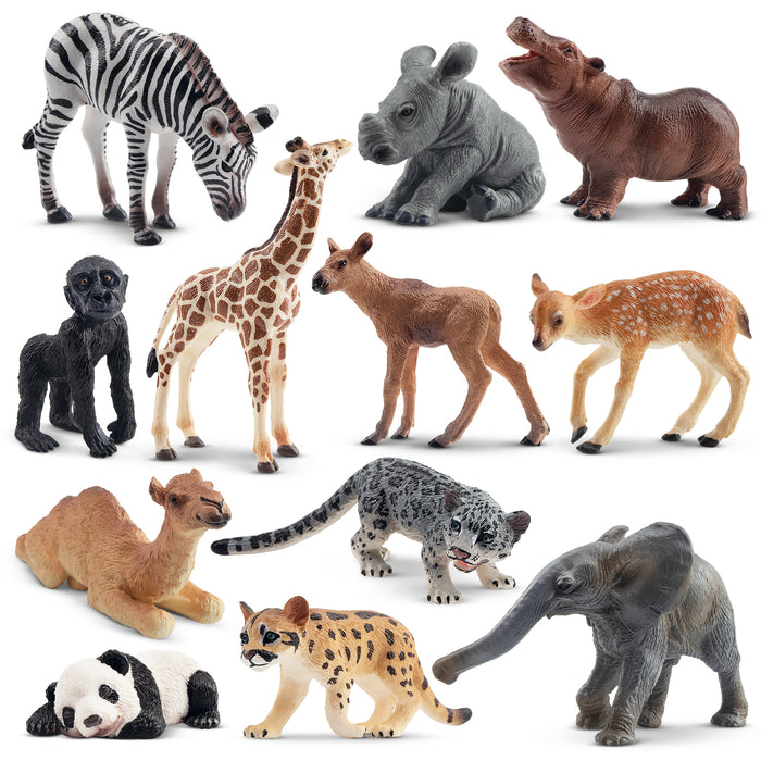 12-Piece Mini Wildlife Animals Figures Playset