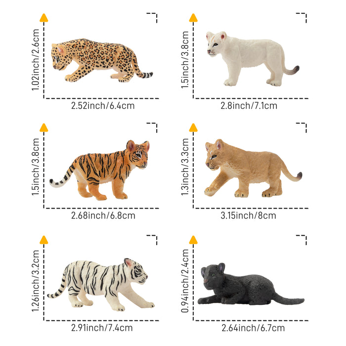 12-Piece Mini Tiger Cub Figurines Playset-size 1