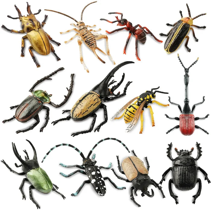 12-Piece Insect & Beetle Figurines Playset