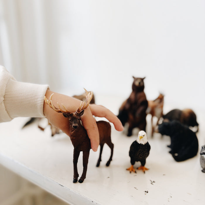 12-Piece North American Forest Animals Figurine Playset