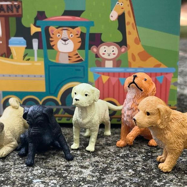 12-Piece Puppy Animal Figurines Playset - Set 1