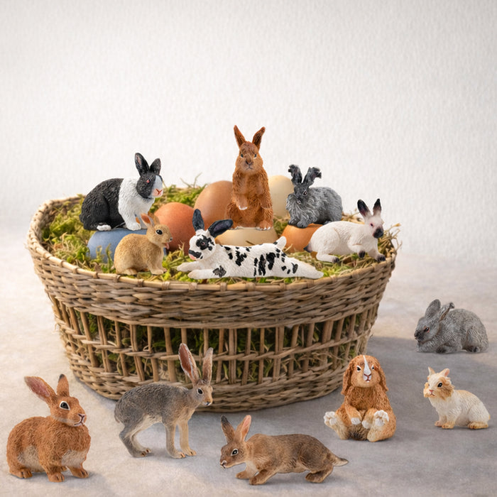 12-Piece Rabbit Figurine Playset