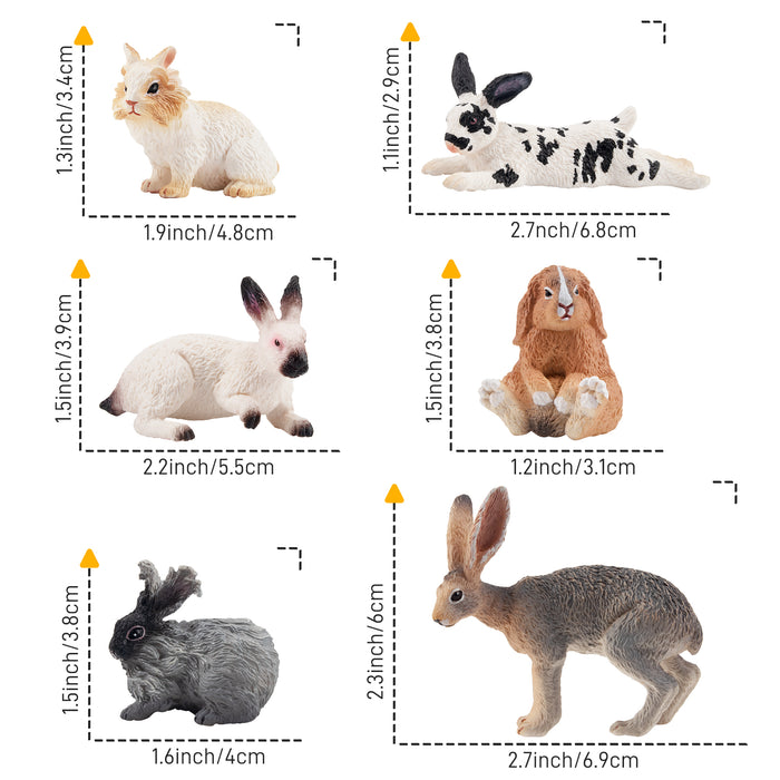12-Piece Rabbit Animal Figurines Playset-size 1
