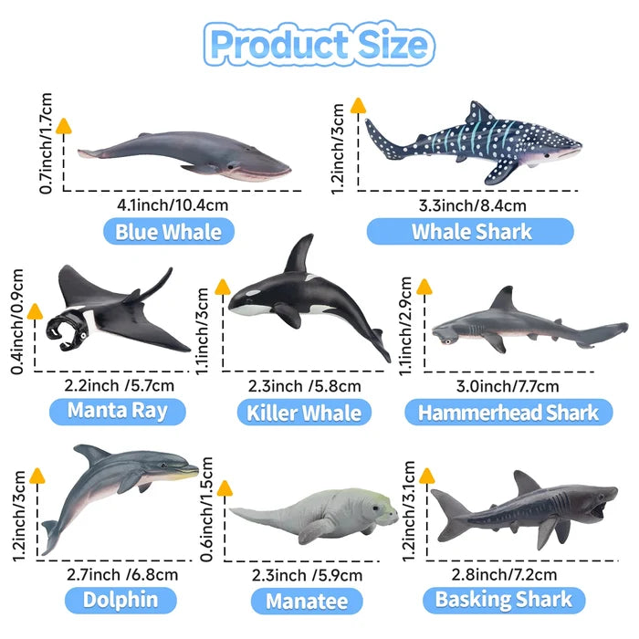 24-Piece Ocean Animal Figurines Playset - Mini Size