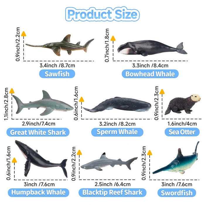 24-Piece Ocean Animal Figurines Playset - Mini Size
