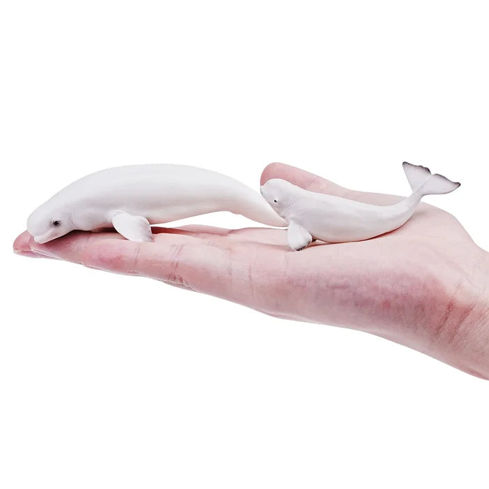 4-Piece Whale Adult & Calf Figurines Bundle