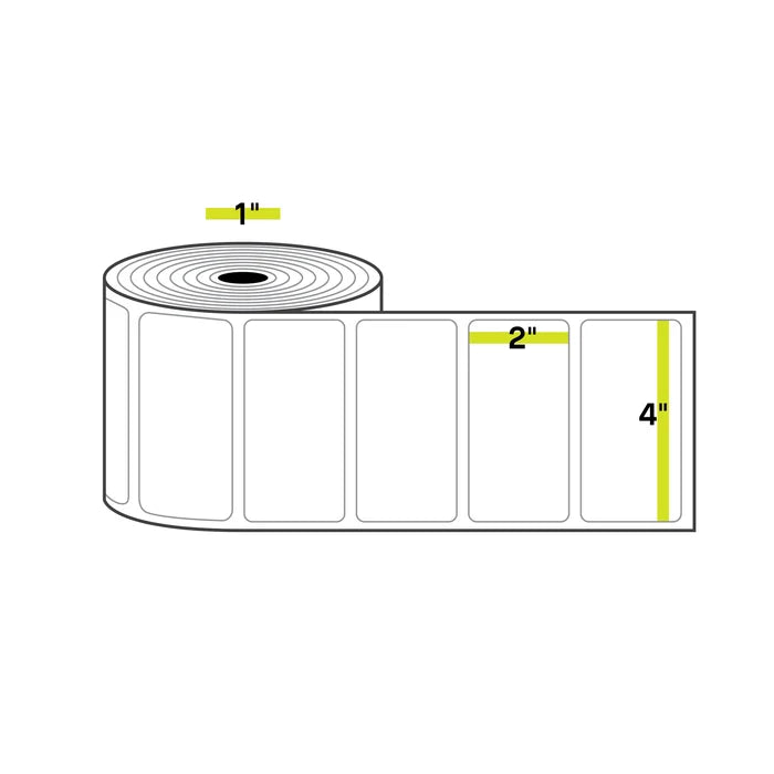 4" x 2", 1 inch Core, Direct Thermal Labels, 735/Roll, 12 Rolls/Case