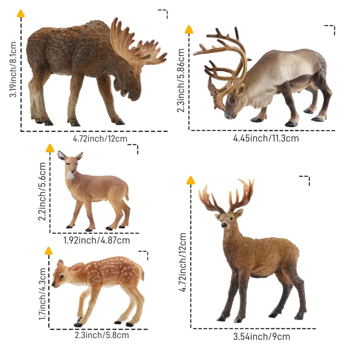 5-Piece Deer Family Figurines Set-size
