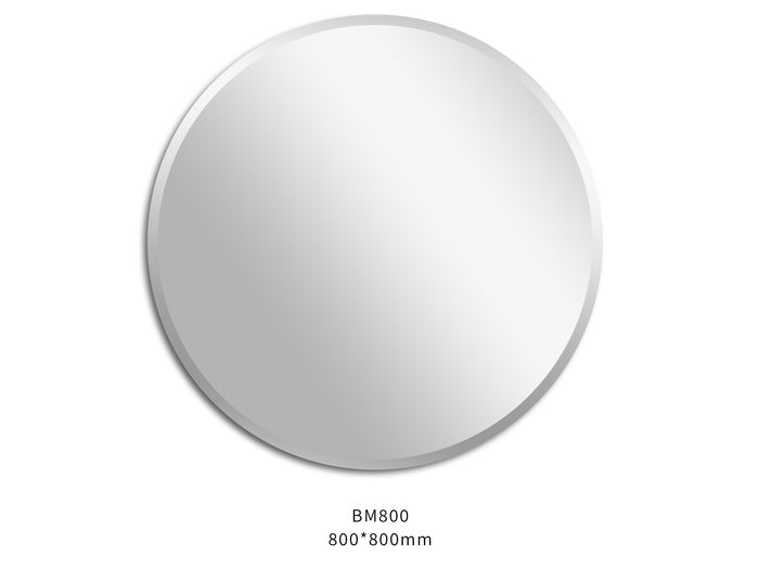800×800mm Round Bevel Edge Bathroom Mirror – Plain Wall Mounted