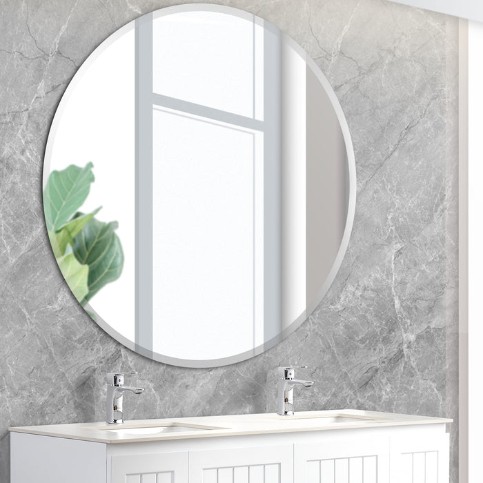 800×800mm Round Bevel Edge Bathroom Mirror – Plain Wall Mounted