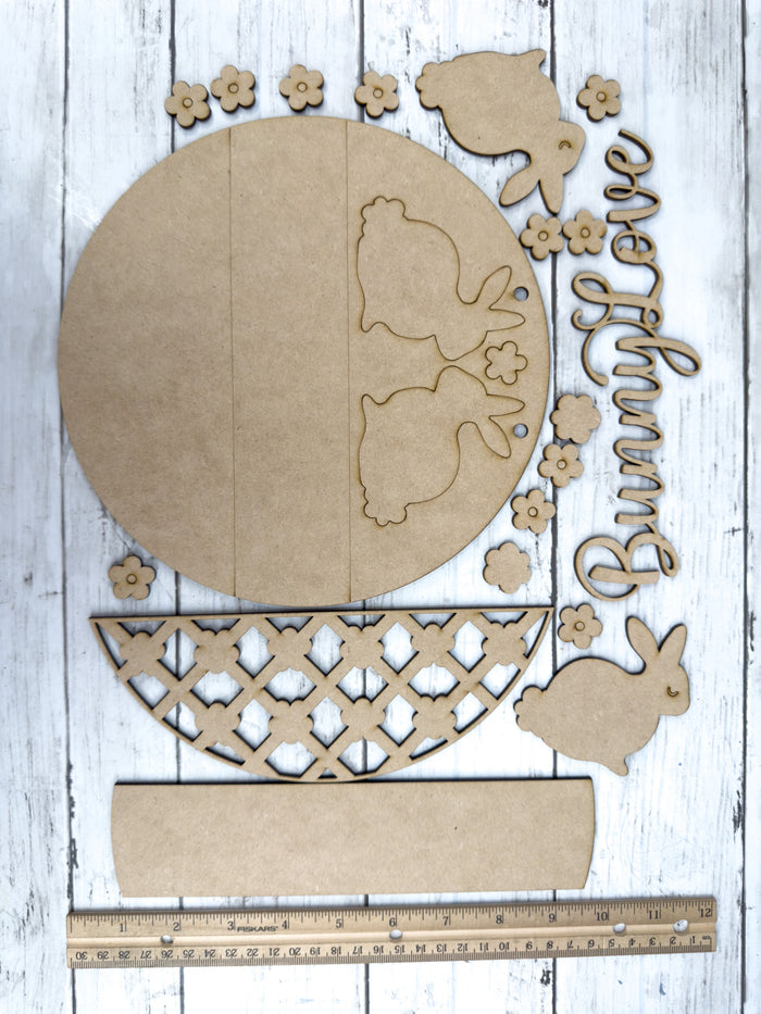 9 in round Bunny Love Sign DIY Craft Kit