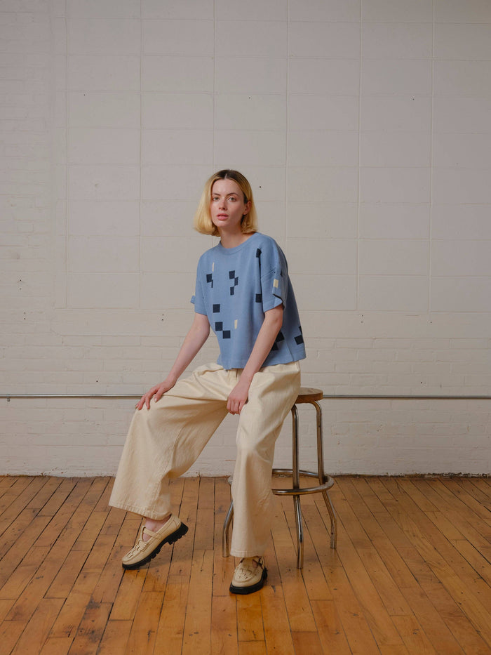 Albers Short Sleeve Sweater Tee | Larimar