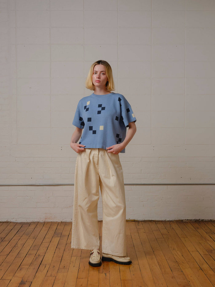 Albers Short Sleeve Sweater Tee | Larimar