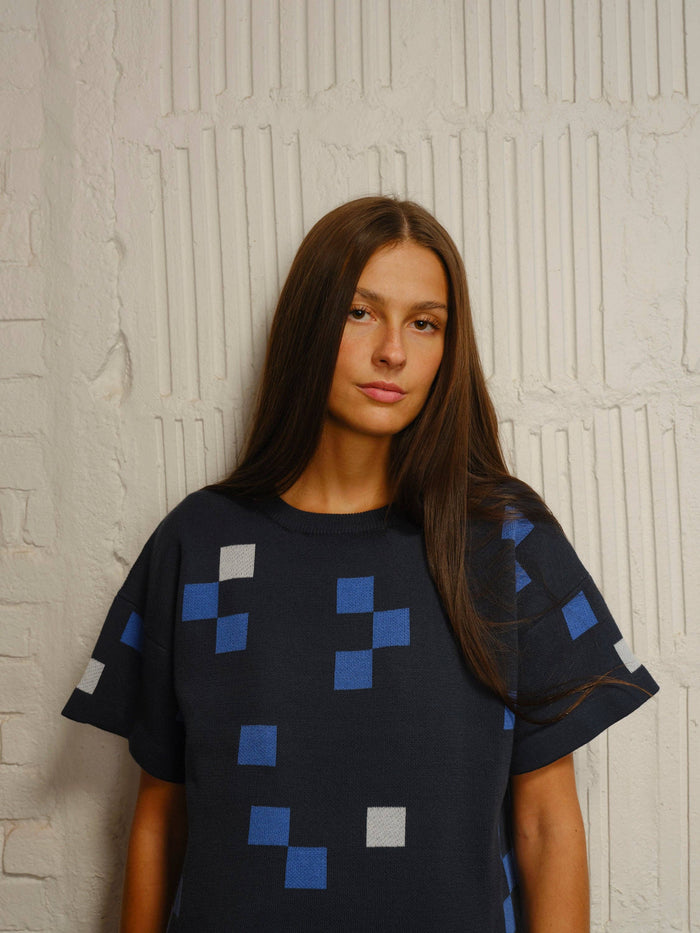 Albers Short Sleeve Sweater Tee | Sodalite