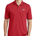 American Flag,  Dry Zone® UV Micro-Mesh Tipped Polo - Red
