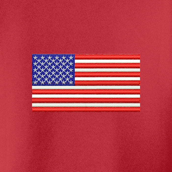 American Flag,  Dry Zone® UV Micro-Mesh Tipped Polo - Red