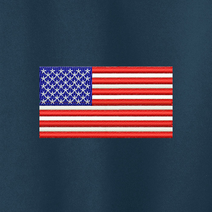 American Flag,  Dry Zone® UV Micro-Mesh Tipped Polo - Navy