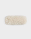 The Rudsak ARLETTE - 8425544 Vanilla is a fluffy, cream-colored rectangular faux fur muff—an ideal winter accessory—shown on a plain white background.