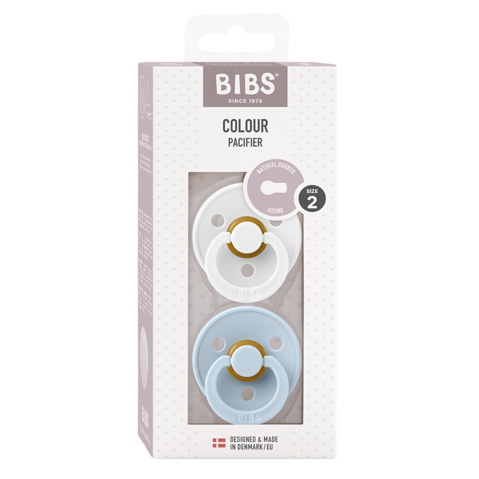 BIBS Pacifier Original 2 Pack - Baby Blue/ White