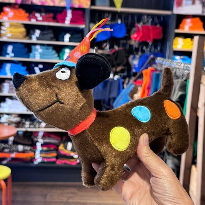 Birthday Dog in Party Hat Plush Toy