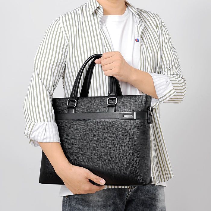 BM049 - Brown Genuine Leather Men's Messenger Bag