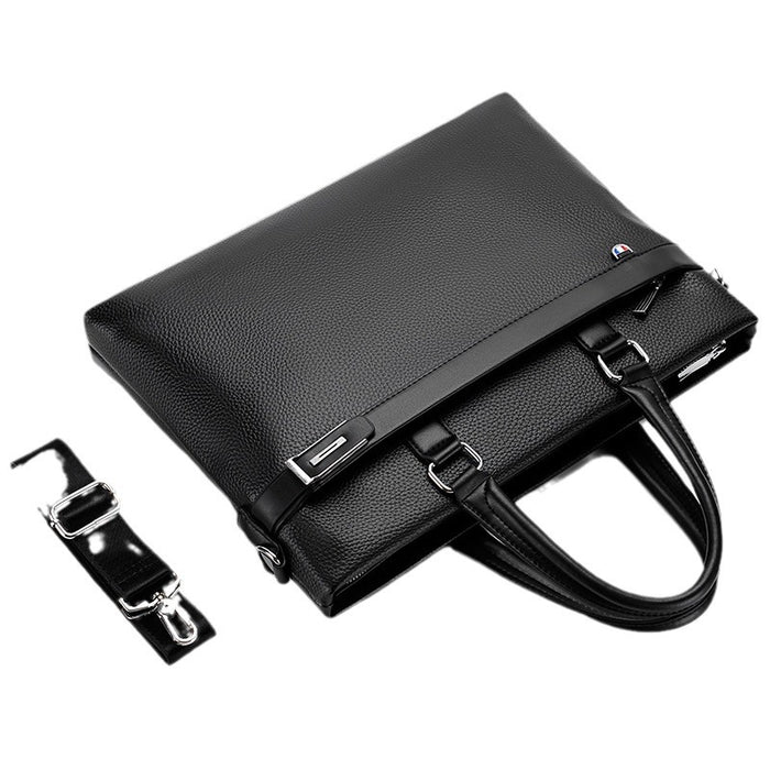 BM049 - Brown Genuine Leather Men's Messenger Bag