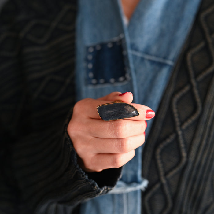 Brass Sapphire Ring | 7/8