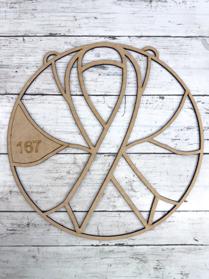 BULK Style 167 Awareness Ribbon Laser Cut Outline Frame Blank