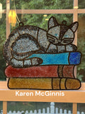 BULK Style 170 Cat on Books Laser Cut Outline Frame Blank
