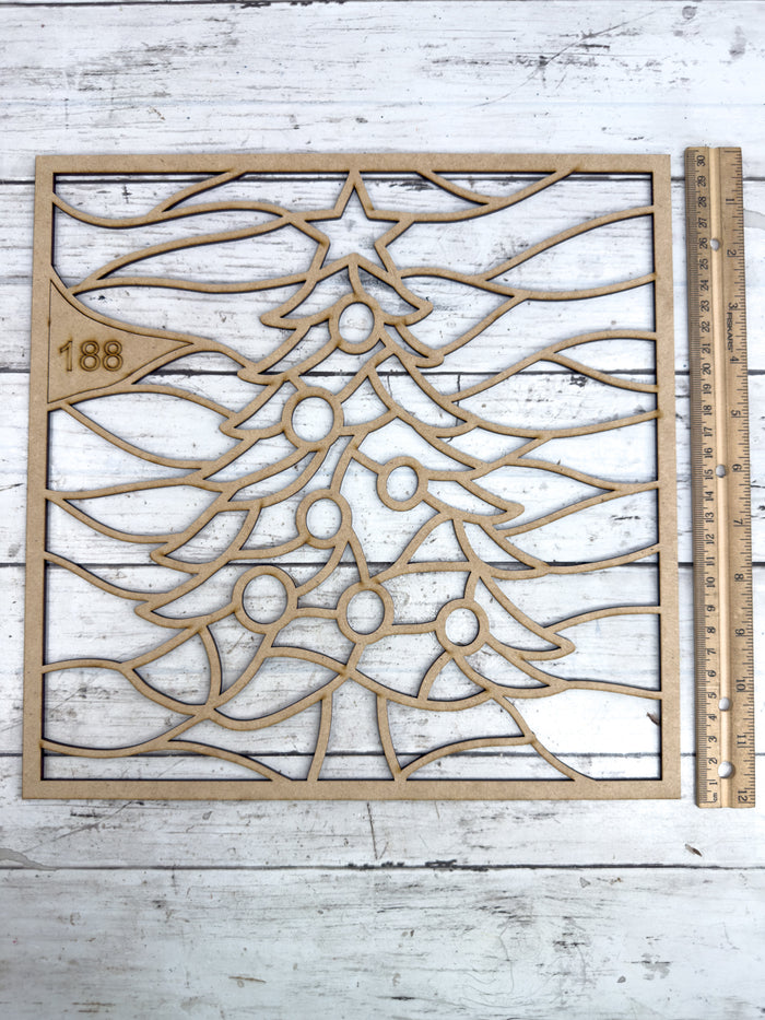 BULK Style 188 Christmas Tree Laser Cut Outline Frame Blank