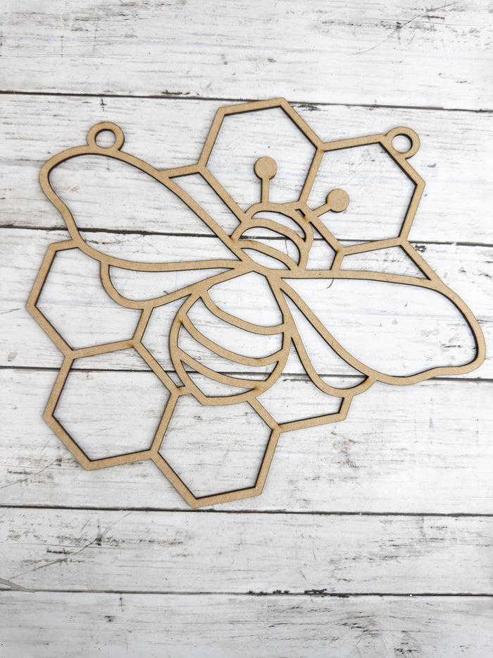 BULK Style 95 Honeycomb Bee Laser Cut Outline Frame Blank