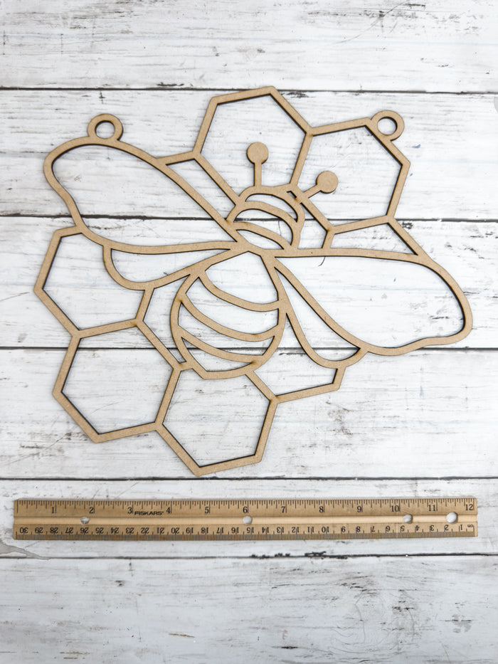 BULK Style 95 Honeycomb Bee Laser Cut Outline Frame Blank