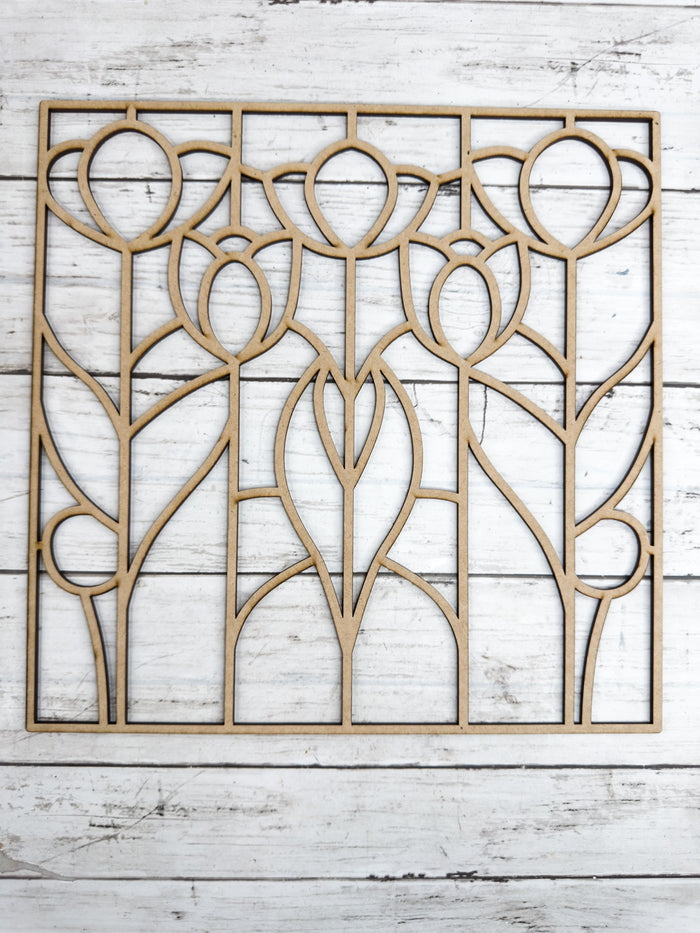 BULK Style 99 Flower Stems Laser Cut Outline Frame Blank