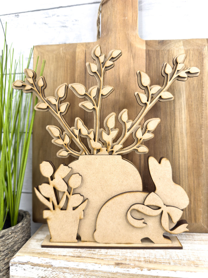 Bunny Potted Flowers Shelf Sitter DIY Kit