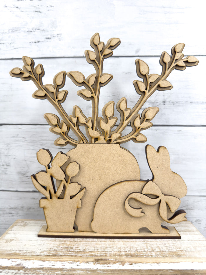 Bunny Potted Flowers Shelf Sitter DIY Kit