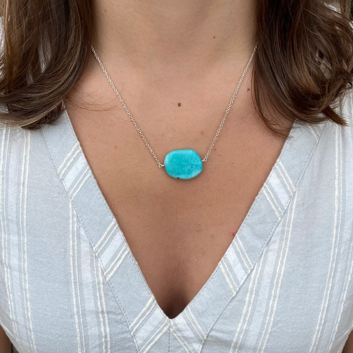Chunky Single Stone Turquoise Necklace
