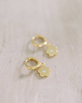 Coast and Cove - Gold Flower Crystal Drop Huggie