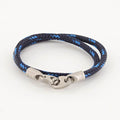 Contender Double Wrap Rope Bracelet in Matte Stainless Steel (Sports Blue)