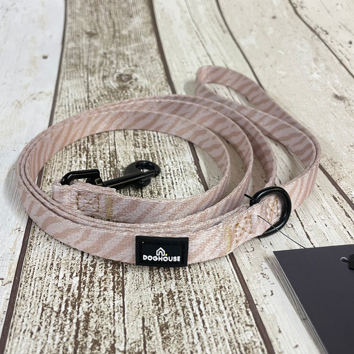 Doghouse Everyday Comfort Dog Lead in Nude Zebra Stripe - DOGHOUSE