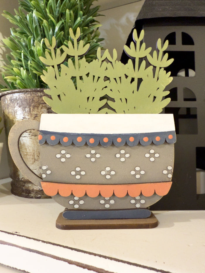 Double-sided Tea Cup Sitter Interchangeable Base DIY Kit