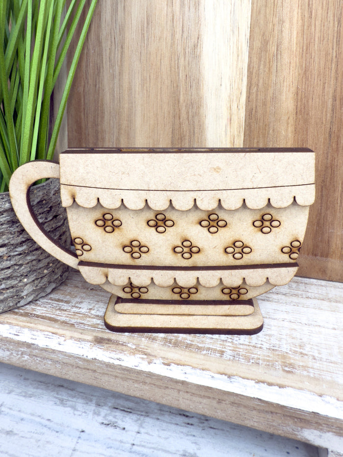 Double-sided Tea Cup Sitter Interchangeable Base DIY Kit