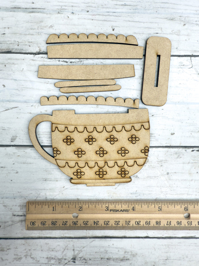 Double-sided Tea Cup Sitter Interchangeable Base DIY Kit