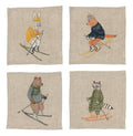 Downhill Skiers Cocktail Napkins