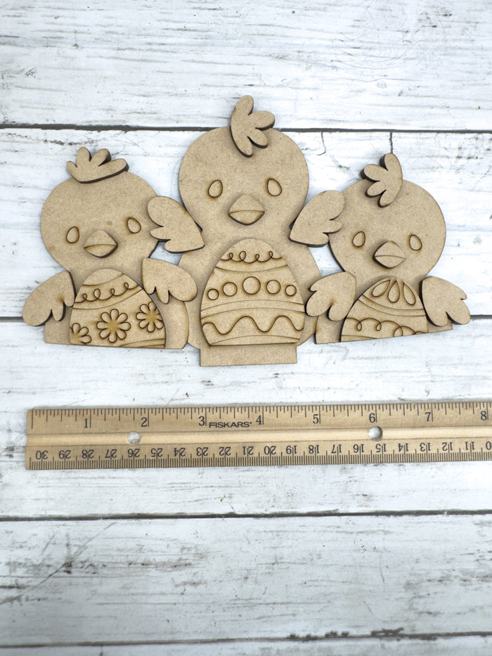 Easter Chicks Slot Insert for Interchangeable bases DIY Kit
