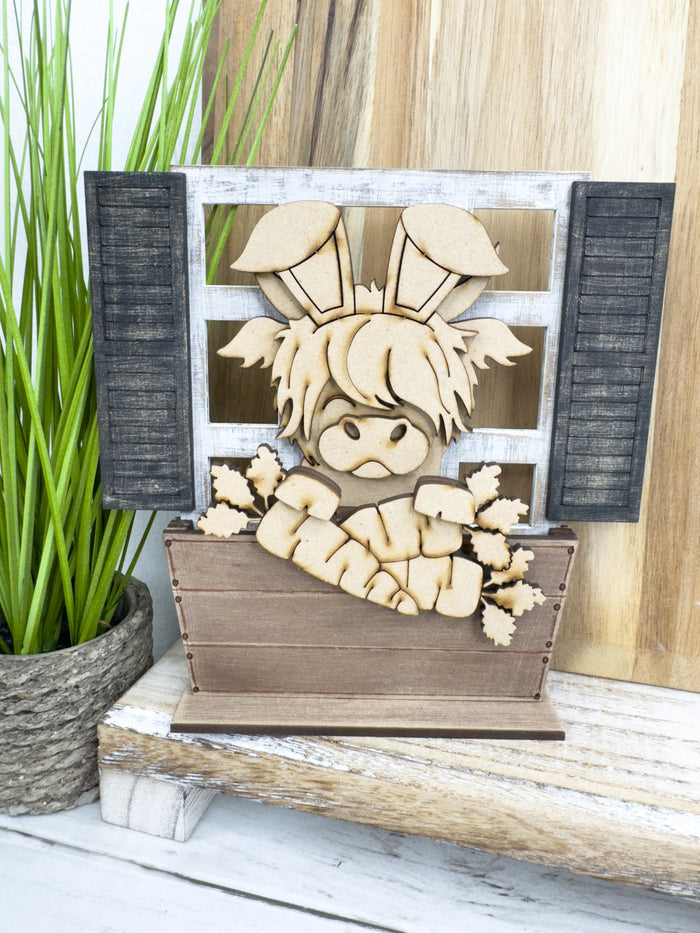 Easter Highland Cow with Carrots Hugger Kit