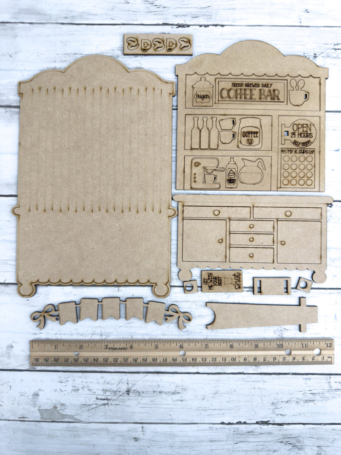 Fancy Mini Coffee Bar Hutch DIY Craft Kit