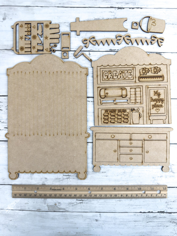 Fancy Mini Crafter Hutch DIY Craft Kit