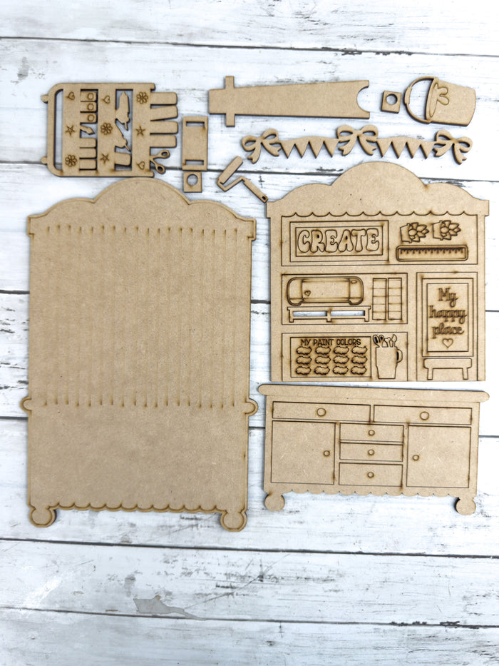 Fancy Mini Crafter Hutch DIY Craft Kit